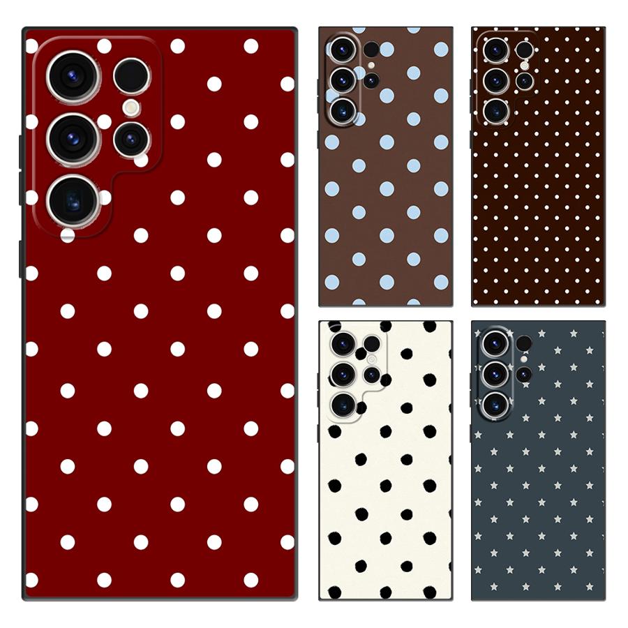 Tablet S9 Fe Accessories - 레트로 물방울 무늬 펀다 폰 커버