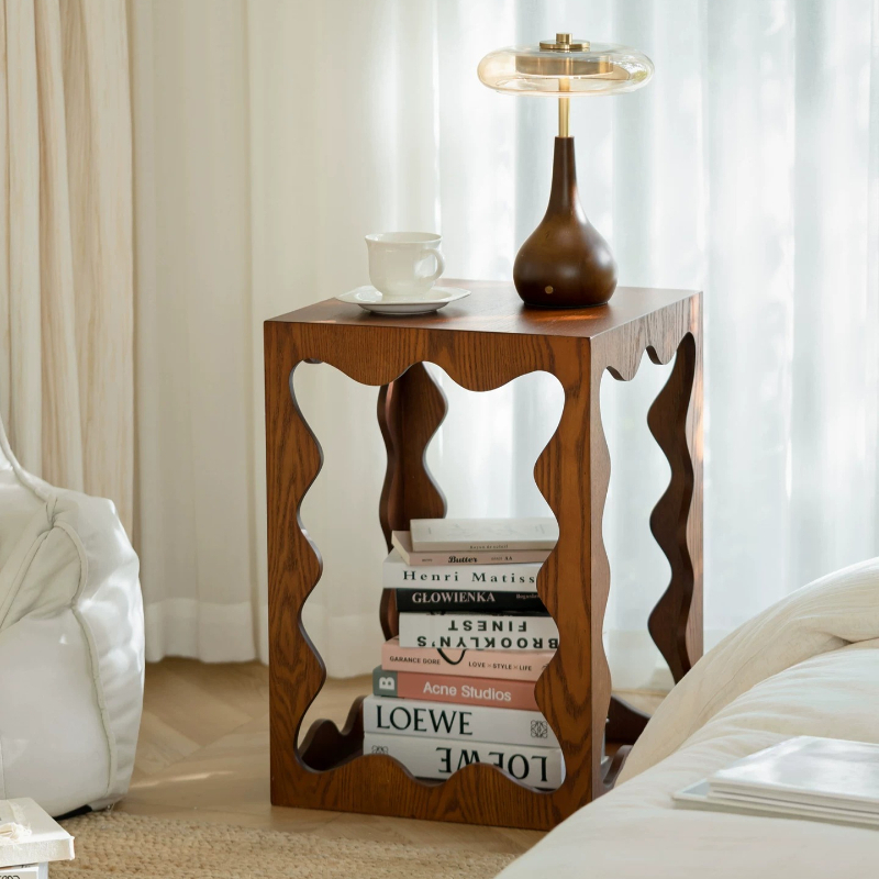 Unique Table Accessories - 낮은 나무 소재의 독특한 사이드 테이블,