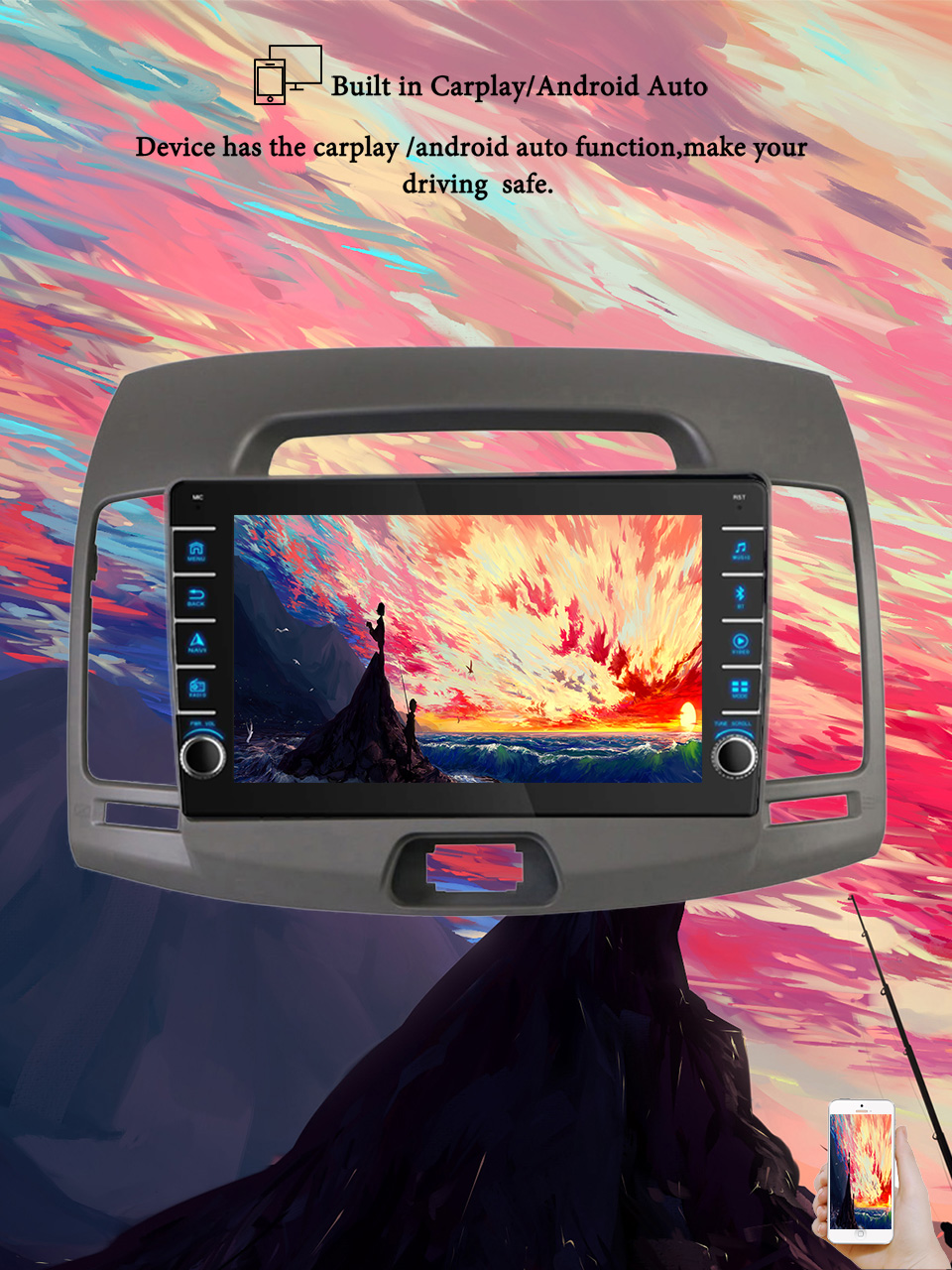 Tablet Danish Mobile & Accessories - 현대 엘란트라 2006-2012용 8G+128G 안드로이드 14
