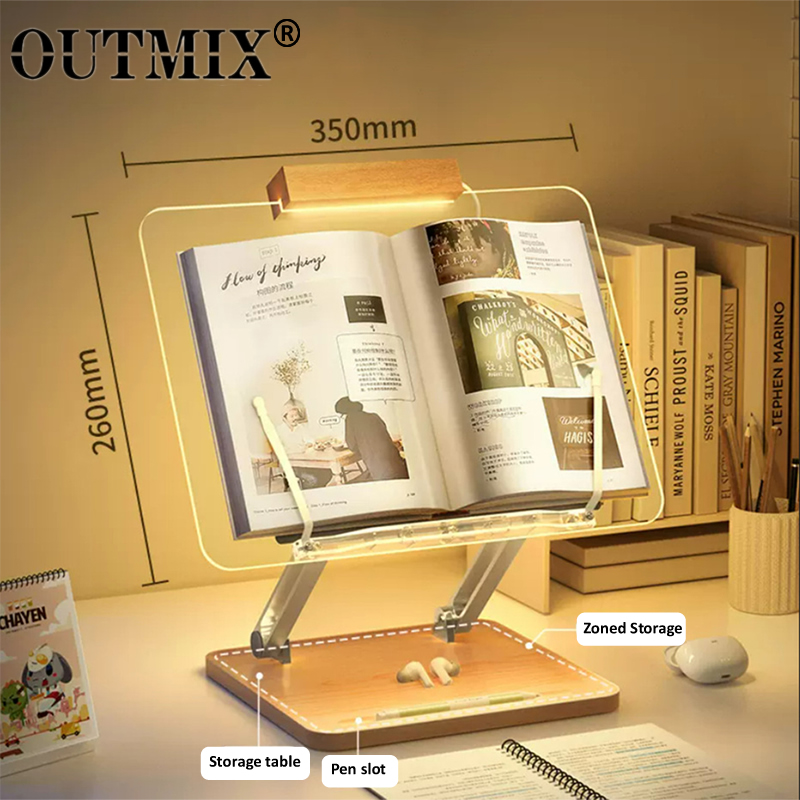 Laptop Tablet Accessories - 가벼운 투명 아크릴이 포함된 나무 독서대
