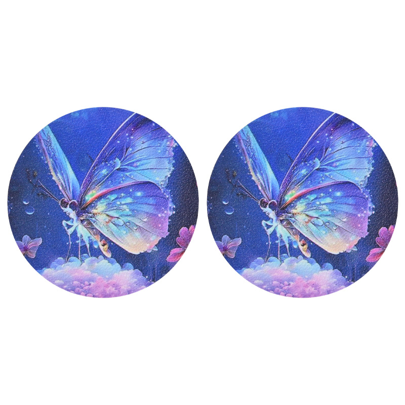 2pcs 아름다운 나비 자동차 컵 코스터, 라운드 테이 - Unique Table Accessories 리뷰 및 가격