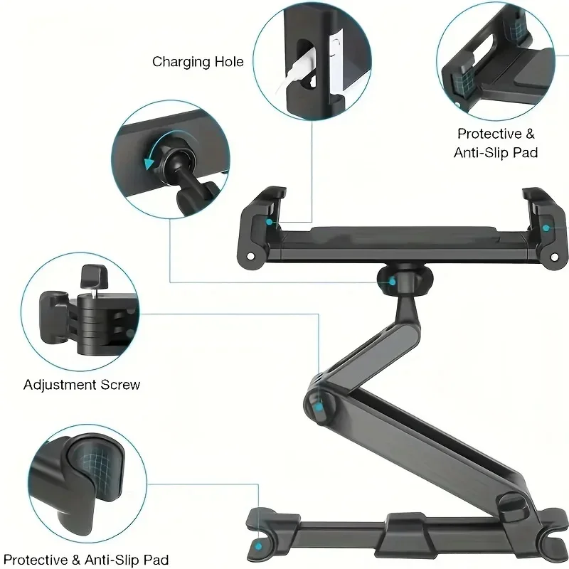 360도 회전 조절 가능한 자동차 머리 받침대 전화 태 - Tablet Accessories Must Have 리뷰 및 가격
