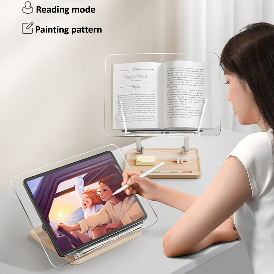 가벼운 투명 아크릴이 포함된 나무 독서대 다기능 리프팅 - Laptop Tablet Accessories 리뷰 및 가격